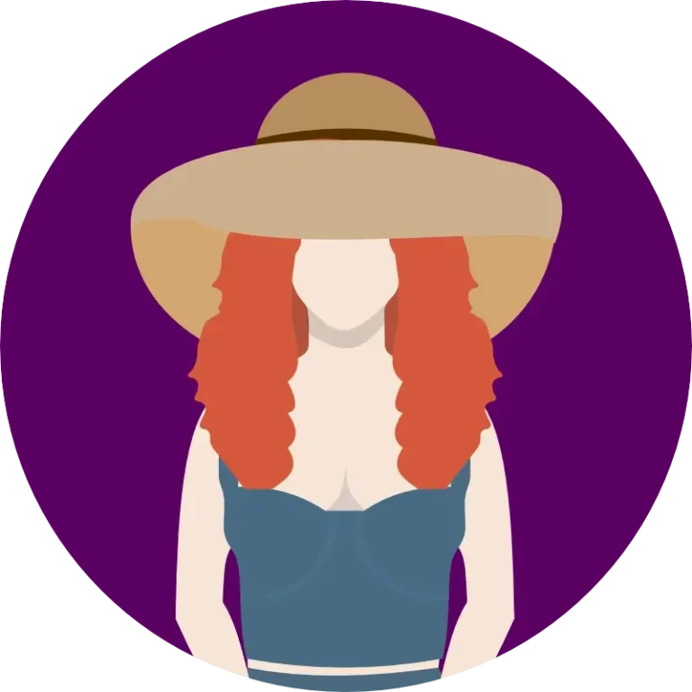 Illustration einer Frau mit rotem, lockigem Haar, grünem Top und einem breiten Strohhut, stellvertretend für eine Buyer Persona im Beispiel 2